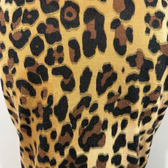 Calvin Klein Dress Women’s S Brown & Black Leopard Print Knit Sleeveless Shift - Picture 5 of 9